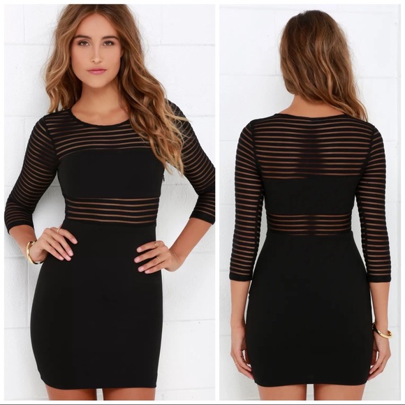 Lulus Dresses & Skirts - Lulu’s Perfect Mesh Black Bodycon Dress
